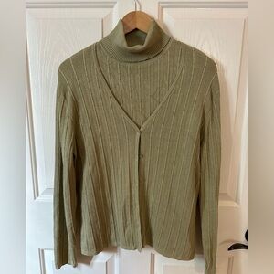 Kate Hill Olive Green Sweater Cardigan Set